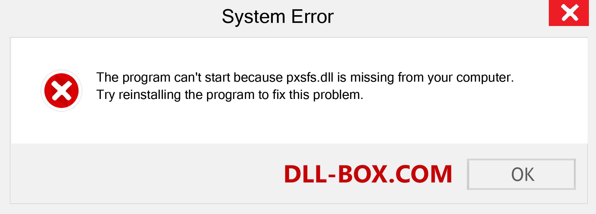  pxsfs.dll file is missing?. Download for Windows 7, 8, 10 - Fix  pxsfs dll Missing Error on Windows, photos, images